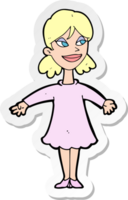 sticker of a cartoon woman with open arms png