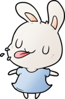 cute cartoon rabbit blowing raspberry png