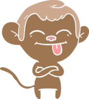 macaco de desenho animado de estilo de cor plana engraçado png