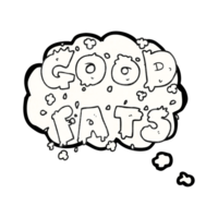 hand drawn thought bubble textured cartoon good fats sign png