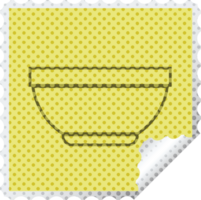 Rice bowl square peeling sticker   illustration png
