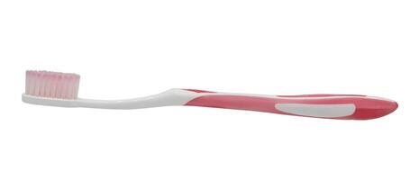 Pink toothpaste isolated on white background photo