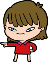 cartoon pointing woman png