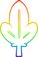 rainbow gradient line drawing of a cartoon leaf png