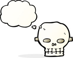 cartoon spooky skull mask with thought bubble png