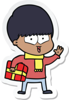 pegatina de un niño feliz de dibujos animados png