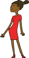 caricatura, mujer, en, vestido png