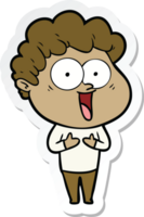 sticker of a cartoon happy man png