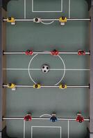 Top view of table football game photo