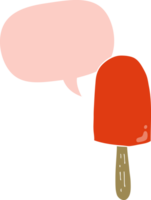 cartoon lollipop with speech bubble in retro style png