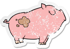 nödställda klistermärke av en tecknad gris png