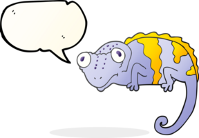 mano dibujado habla burbuja dibujos animados camaleón png
