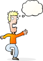cartoon shrieking man with thought bubble png