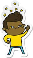 sticker of a cartoon excited man png