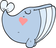 baleine de dessin animé avec coeur d'amour png