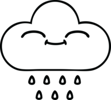 line drawing cartoon of a rain cloud png