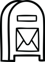 line drawing cartoon of a mail box png