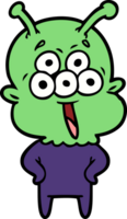 alienígena feliz de dibujos animados png