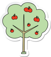 sticker of a quirky hand drawn cartoon apple tree png