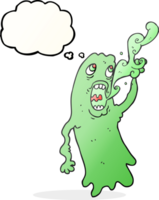 hand drawn thought bubble cartoon ghost png