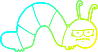 verkoudheid helling lijn tekening van een tekenfilm knorrig rups- png