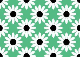 Seamless Daisies Pattern on Light Green Backgrounds vector