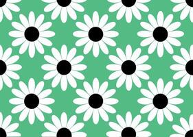 Seamless Daisies Pattern on Light Green Backgrounds vector