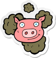 sticker of a dirty pig cartoon png