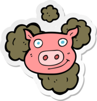 autocollant d'un dessin animé cochon sale png