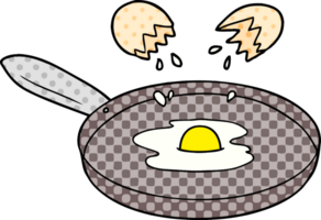 Cartoon-Pfanne, die ein Ei braten png