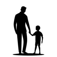 Father and Son Silhouette on Fathers Day vector