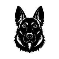 German Shepherd Face Silhouette vector