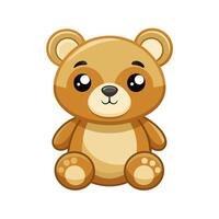 adorable osito de peluche oso muñeca vector