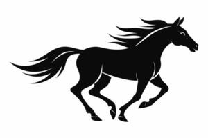 A Lively Running Horse Silhouette vector