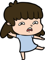 cartoon worried woman png