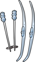 cartoon skis and poles png