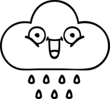 line drawing cartoon of a rain cloud png