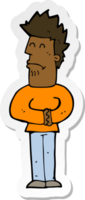 sticker of a cartoon nervous man png