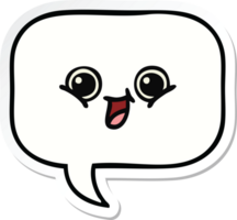 sticker of a cute cartoon speech bubble png