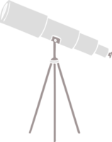 telescopio de dibujos animados de estilo de color plano png