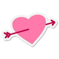 autocollant coeur avec flèche png