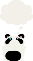 desenho animado panda com pensamento bolha dentro retro estilo png