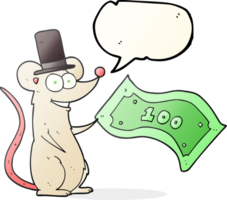 hand drawn speech bubble cartoon rich mouse png