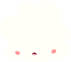 schattige egale kleurstijl cartoon wolk png