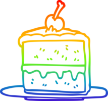 arco Iris gradiente linha desenhando do uma desenho animado chocolate bolo png