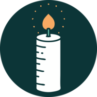 iconic tattoo style image of a candle png