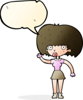 cartoon woman waving with speech bubble png