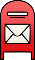 gradient shaded cartoon of a mail box png