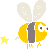 flat color illustration of angry bee png