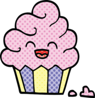 cupcake de desenho animado estilo quadrinhos png